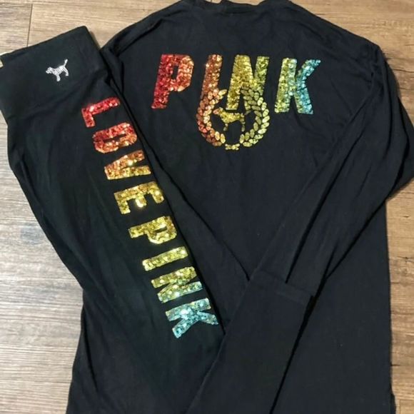 VS PINK RAINBOW OMBRÉ BLING OUTFIT M - Picture 2 of 10